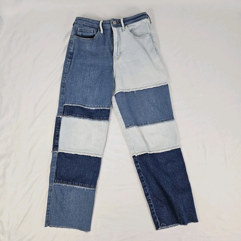 Hollister Womens Jeans Size 5R 27 X 25 Patchwork Colorblock Ultra High Rise VTG